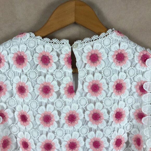 J.CREW Floral Embroidered Crochet Top NEW XS - Picture 5 of 7